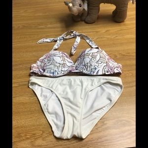 Captivia bikini top 10/M multicolored bottom white pretty sexy top nice …
